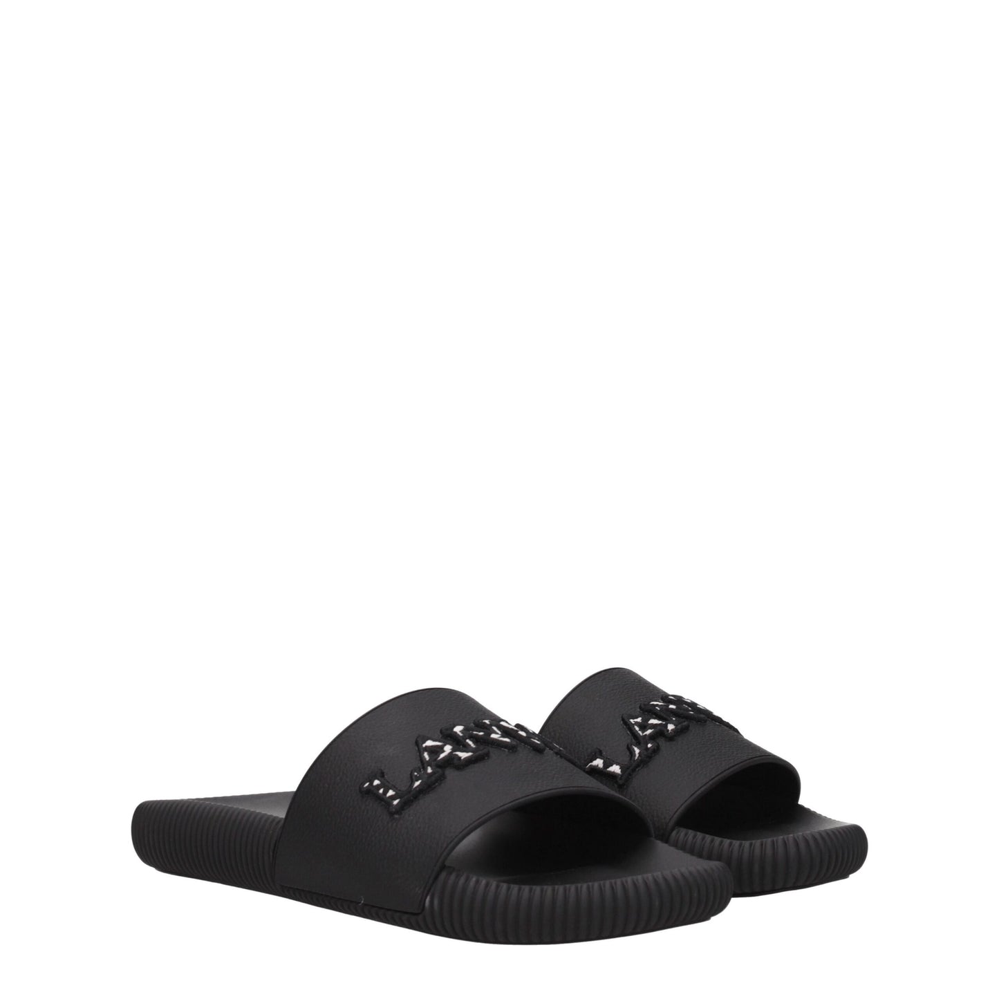 Lanvin Black Cotton Slippers Sandals
