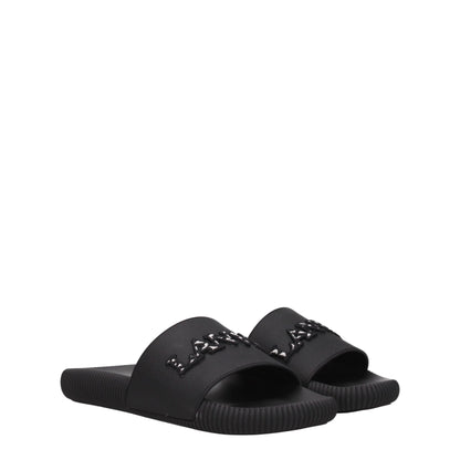 Lanvin Black Cotton Slippers Sandals