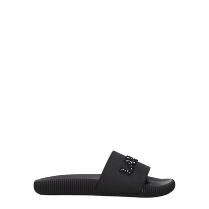 Lanvin Black Cotton Slippers Sandals