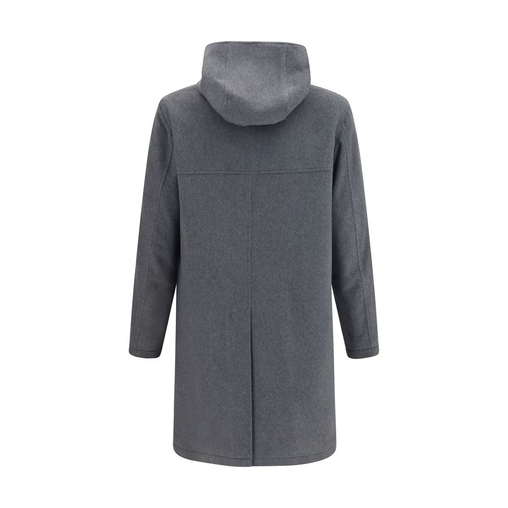 Lardini Gray Wool Oves Aries Coat