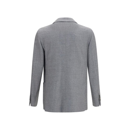 Lardini Gray Wool Oves Aries Full-Length Jacket