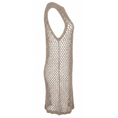 Malo Beige Cotton Women Dress
