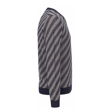 Malo Blue Linen Men Sweater