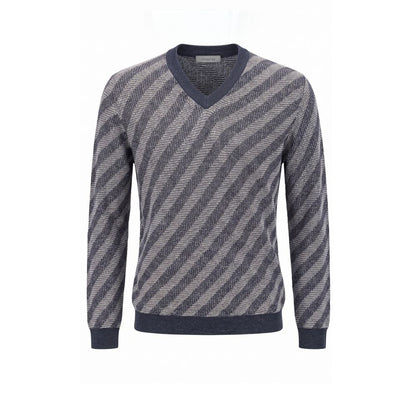 Malo Blue Linen Men Sweater