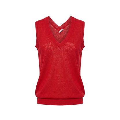 Malo Red Linen Women Tank