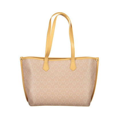 Mario Valentino Beige Polyurethane Women's Bag with Central Pocket and Zip Closure