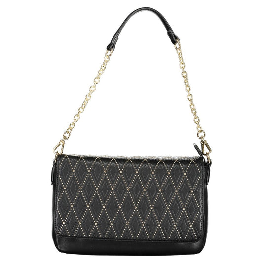 Mario Valentino Nero Polyurethane Womens Bag with Chain Shoulder Handle