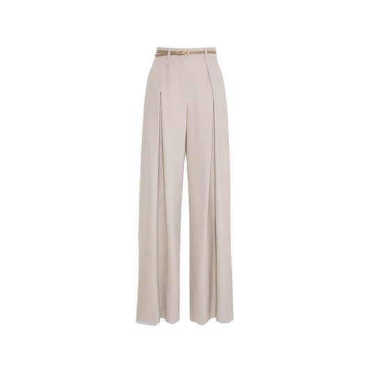 Max Mara Beige Elastane Casual Pants