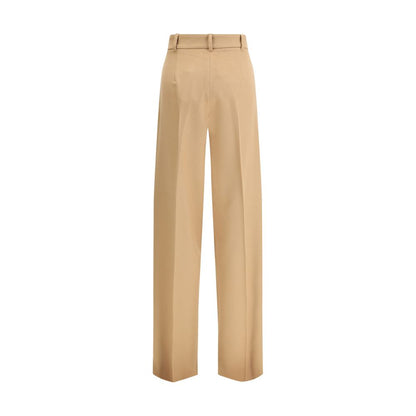 Max Mara Beige Fleece Wool Casual Pants