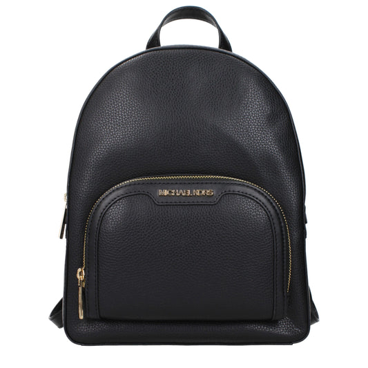 Michael Kors Black Leather Backpacks