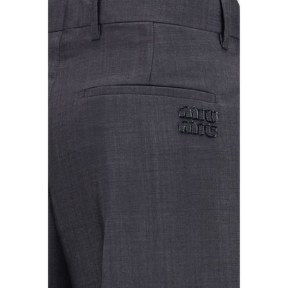 Miu Miu Gray Wool Oves Aries Dress Pants