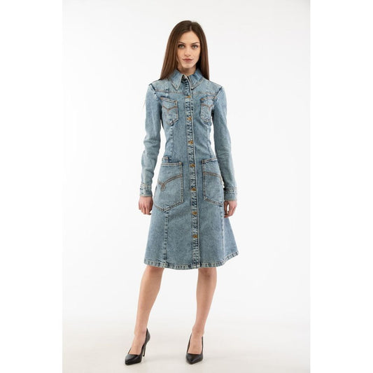 Moschino Blue Cotton Casual Dress