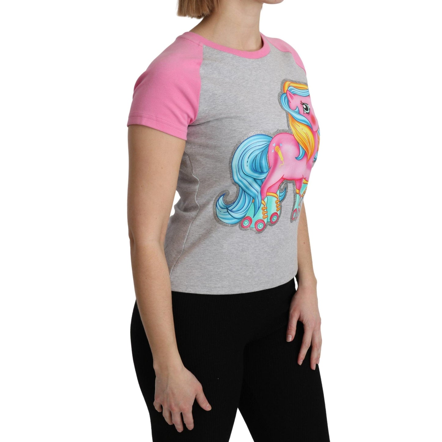 Moschino Gray and pink Cotton T-shirt My Little Pony Top