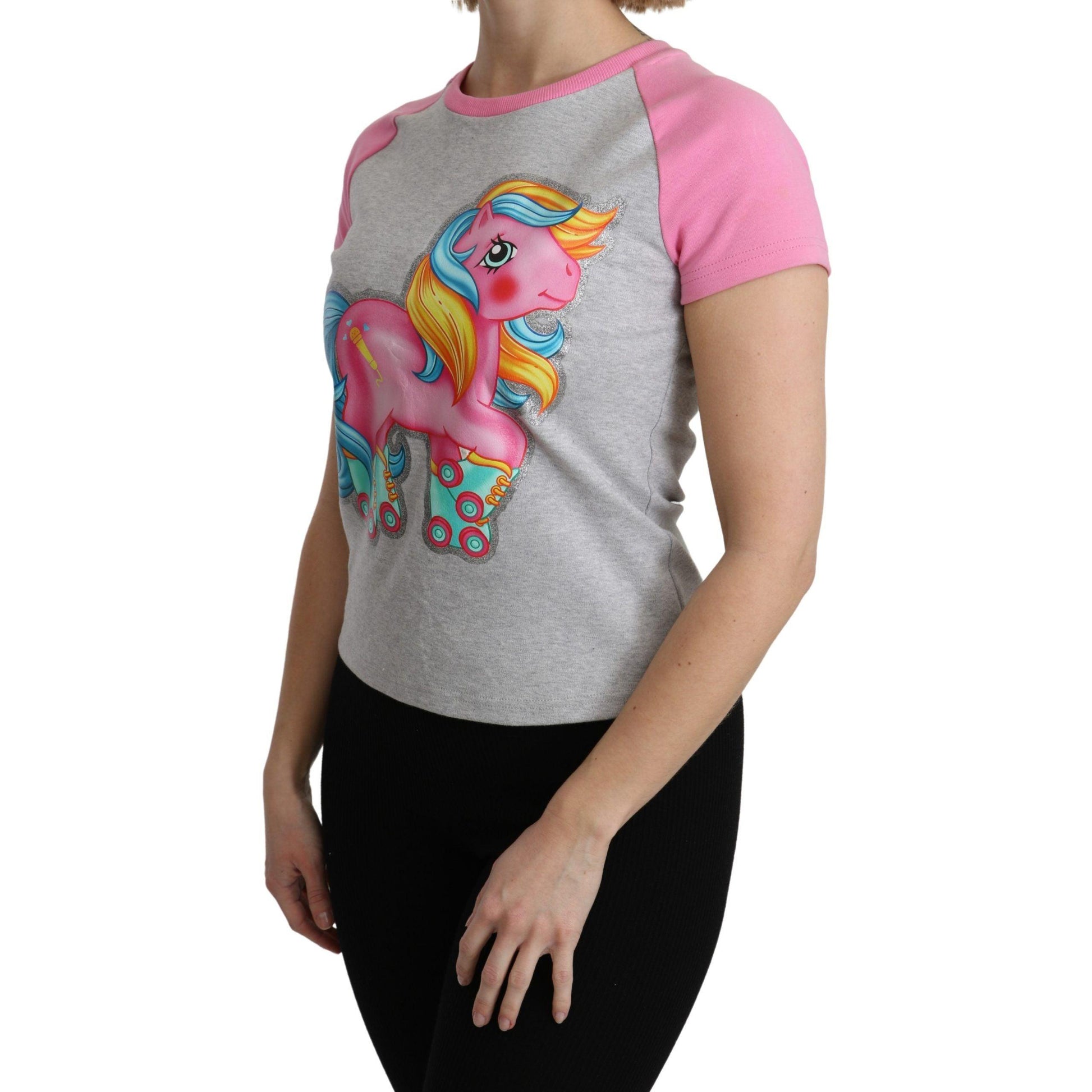 Moschino Gray and pink Cotton T-shirt My Little Pony Top