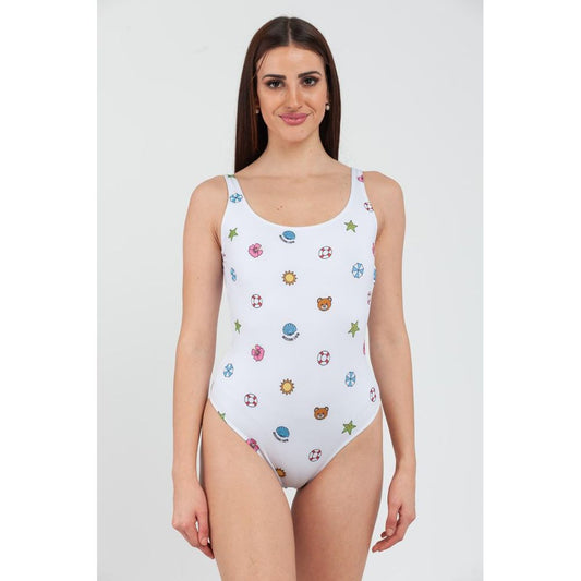 Moschino White Polyester One-Piece Swimsuit