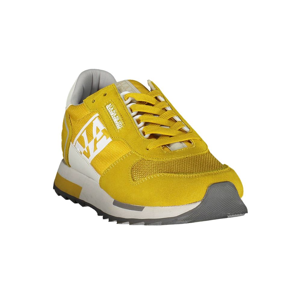 Napapijri Yellow Leather Men Sneakers