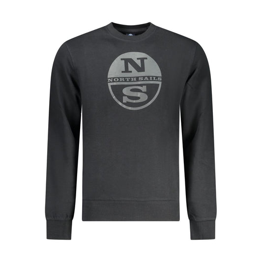 North Sails Black Cotton Men Sweatshirt