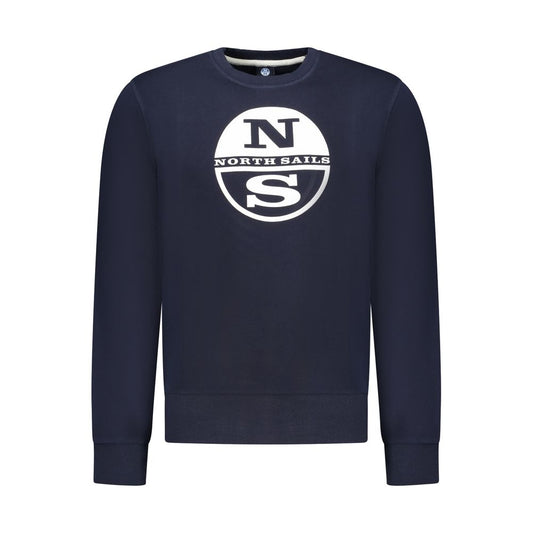 North Sails Blue Cotton Men Sweatshirt