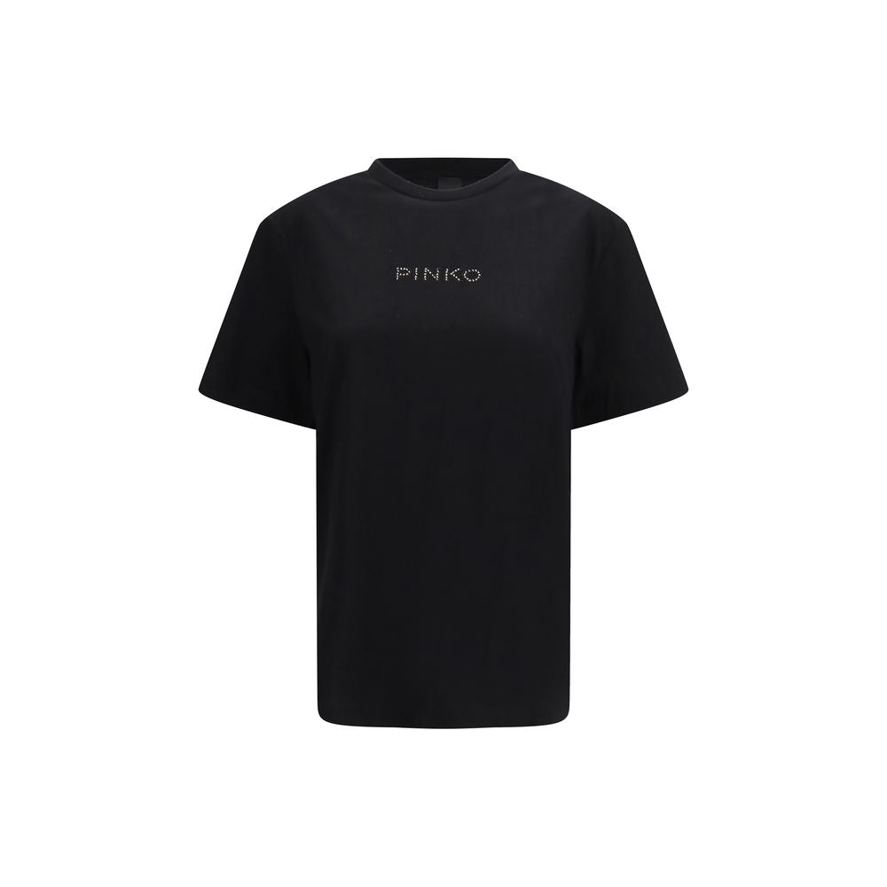 PINKO Black Cotton T-Shirt