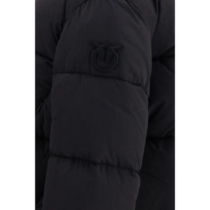 PINKO Black Nylon Full-Length Jacket