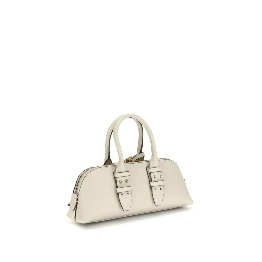 PINKO Cream Calf Leather Bos Taurus Handbag