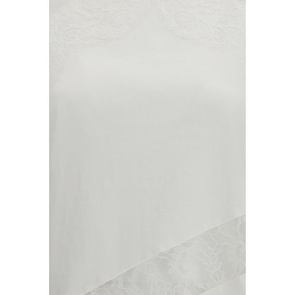 PINKO White Cotton Sleeveles T-Shirt