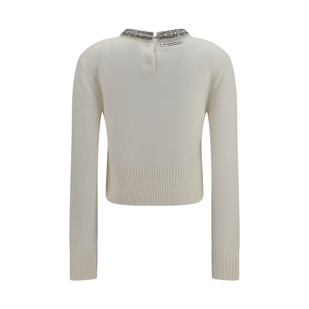 PINKO White Wool Oves Aries Sweatshirt