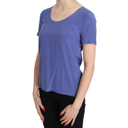 Patrizia Pepe Silk Purple Short Sleeve Casual Top Blouse