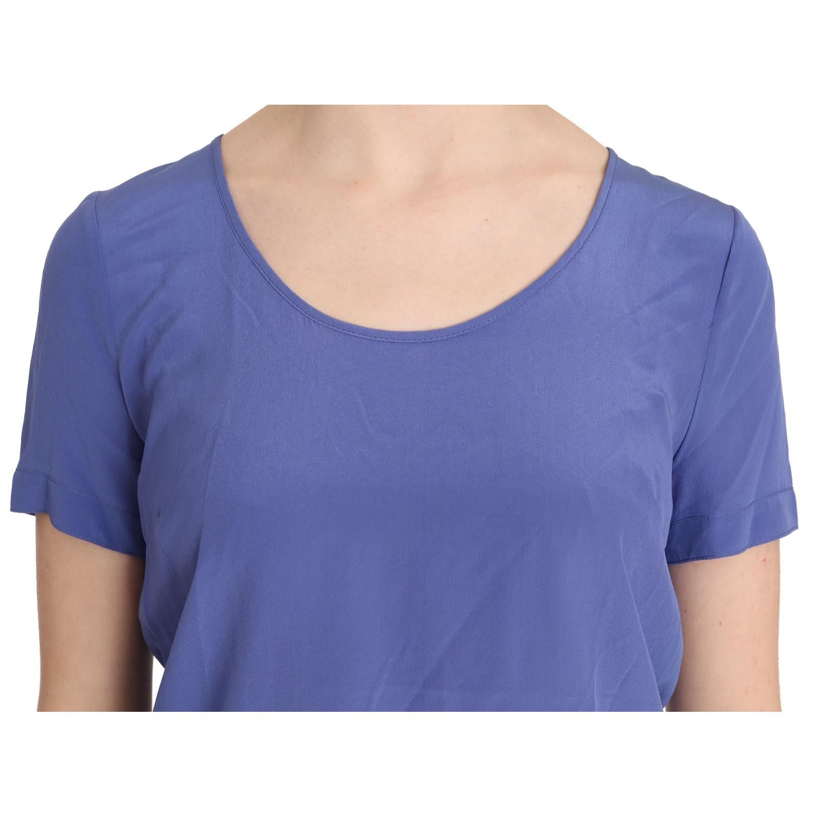 Patrizia Pepe Silk Purple Short Sleeve Casual Top Blouse