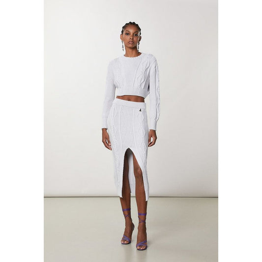 Patrizia Pepe White Viscose Midi Skirt