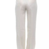 Peserico Beige/Hvid Bomuld Bukser & Jeans-Modeoutlet