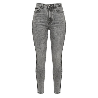 Philipp Plein Grey Cotton Women Pants