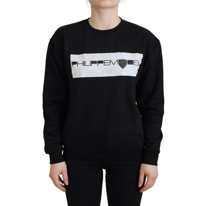 Philippe Model Black Printed Long Sleeves Pullover Sweater