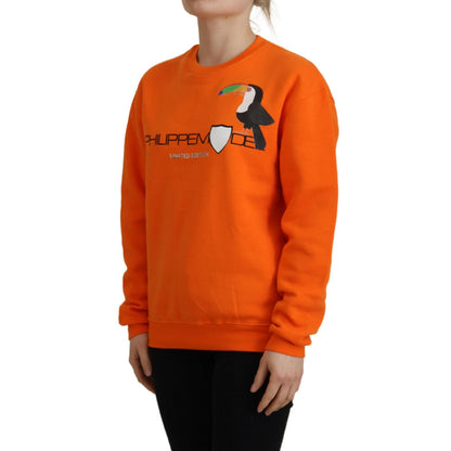 Philippe Model Orange Printed Long Sleeves Pullover Sweater