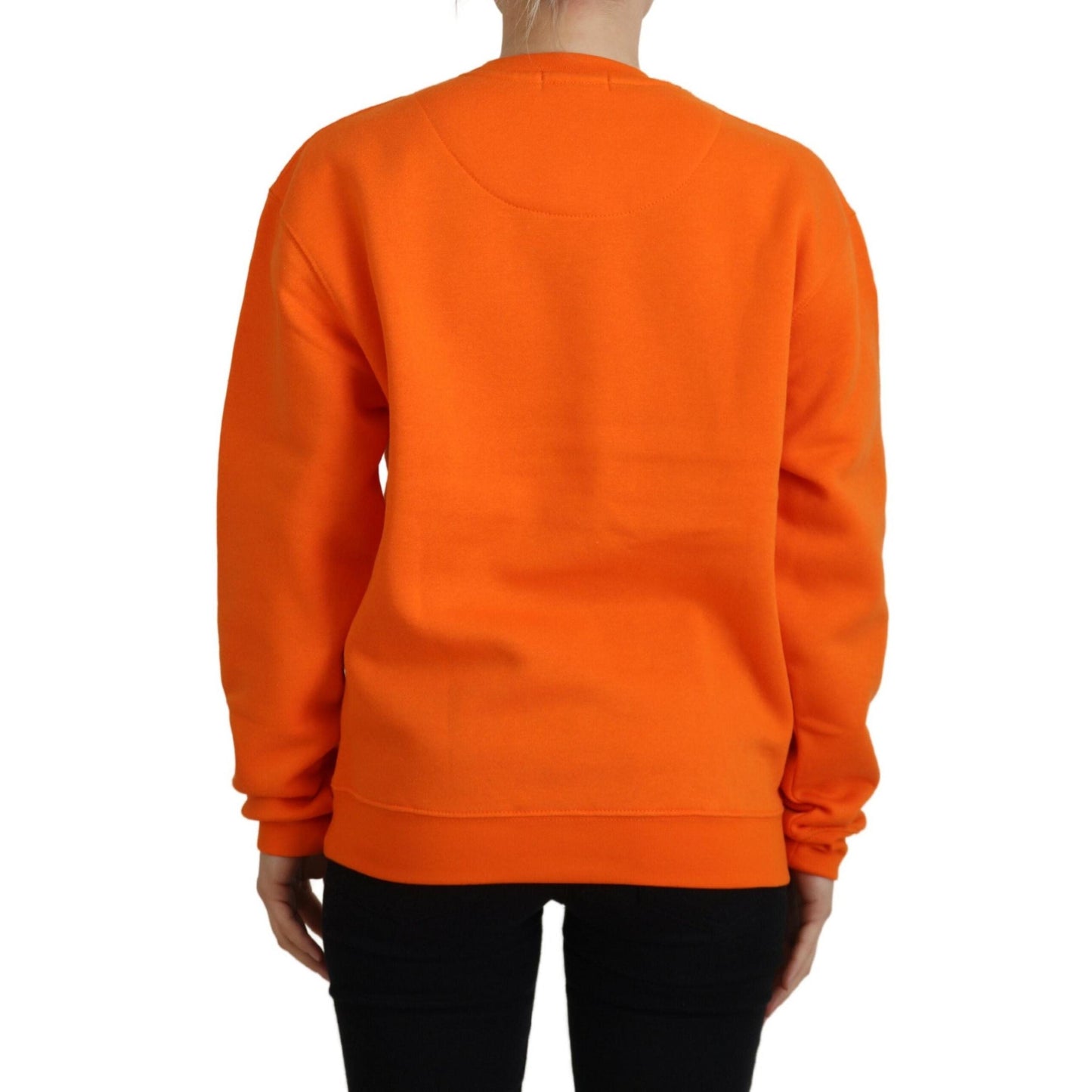 Philippe Model Orange Printed Long Sleeves Pullover Sweater