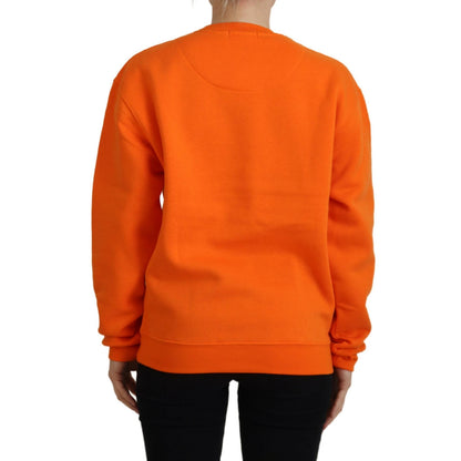 Philippe Model Orange Printed Long Sleeves Pullover Sweater