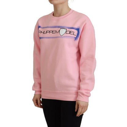 Philippe Model Pink Printed Long Sleeves Pullover Sweater
