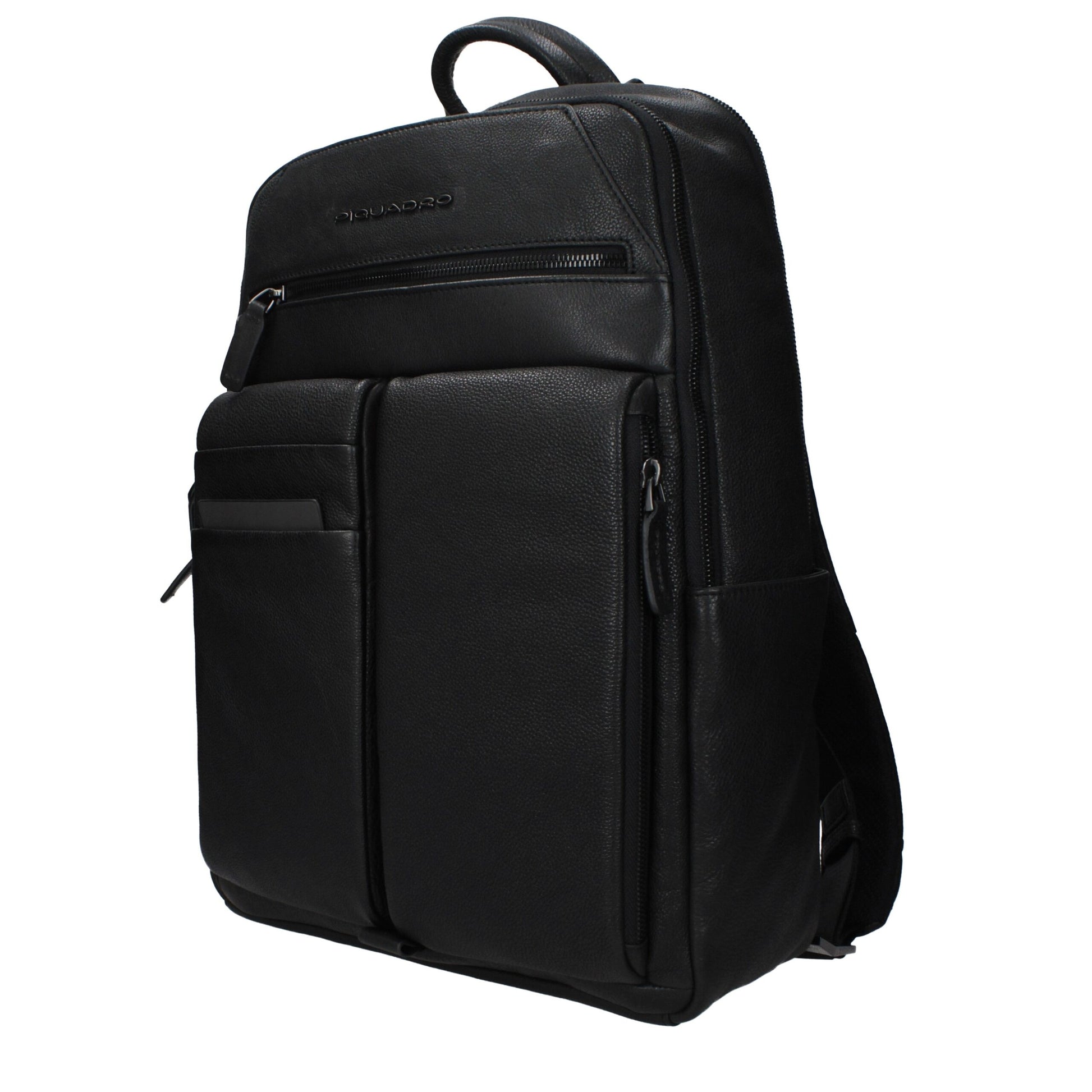 Piquadro Black Leather Backpack