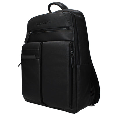 Piquadro Black Leather Backpack