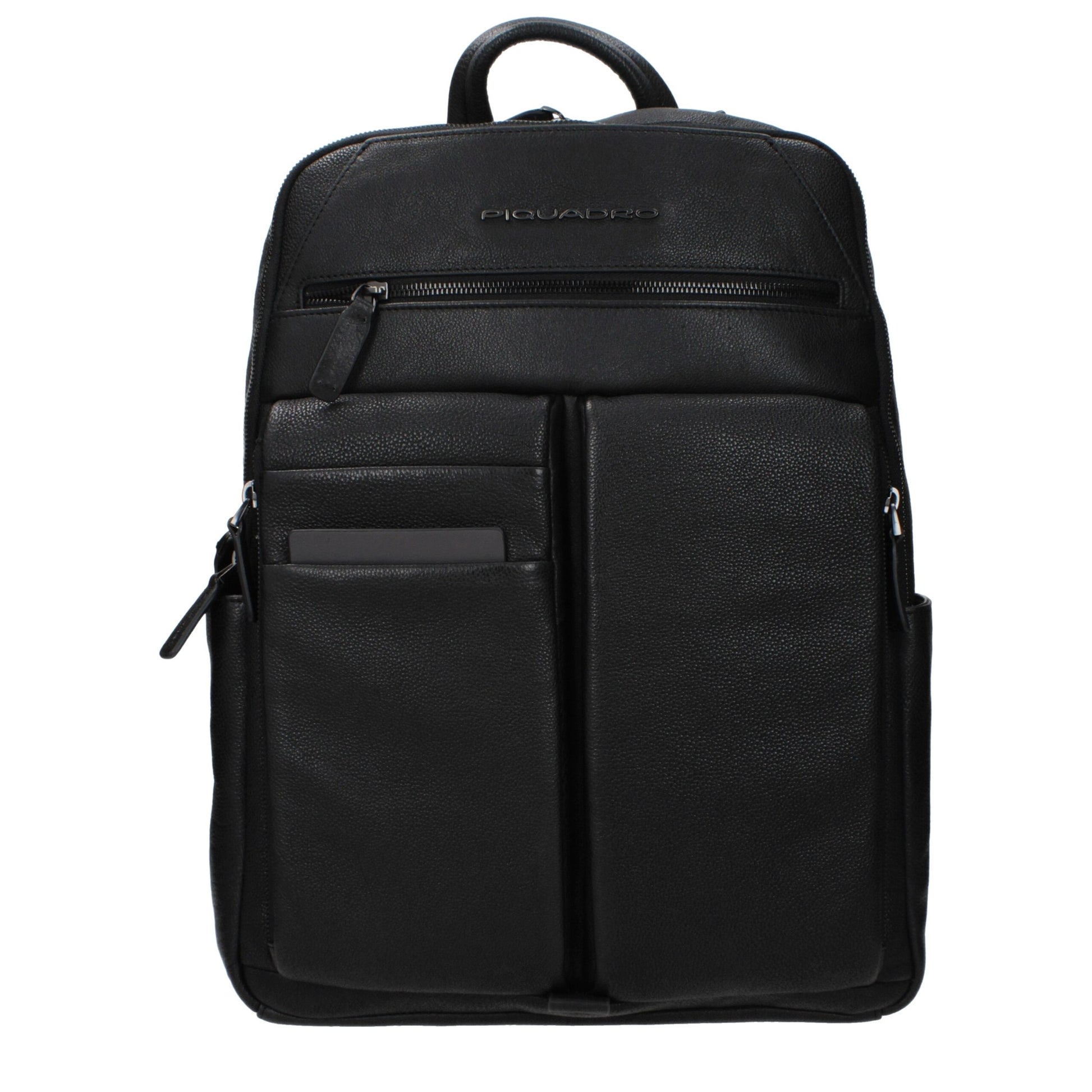 Piquadro Black Leather Backpack