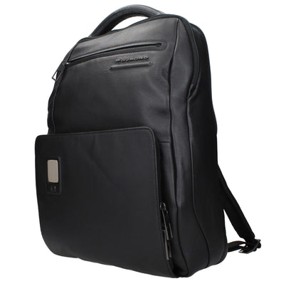 Piquadro Black Leather Backpacks