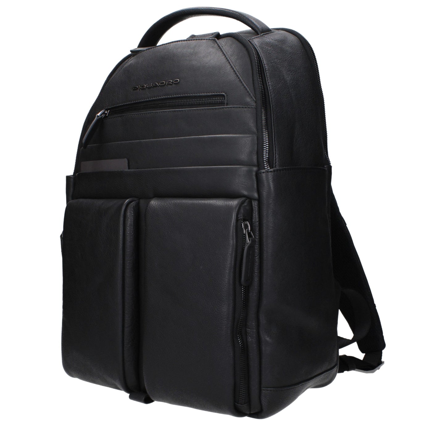 Piquadro Black Leather Backpacks