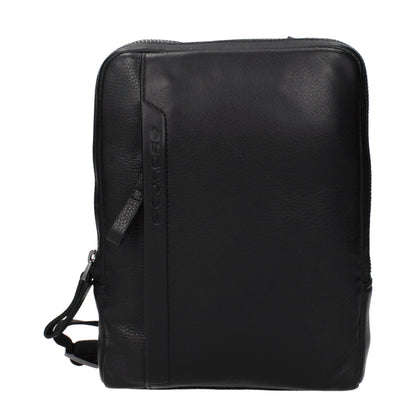 Piquadro Black Leather Crossbody Bag