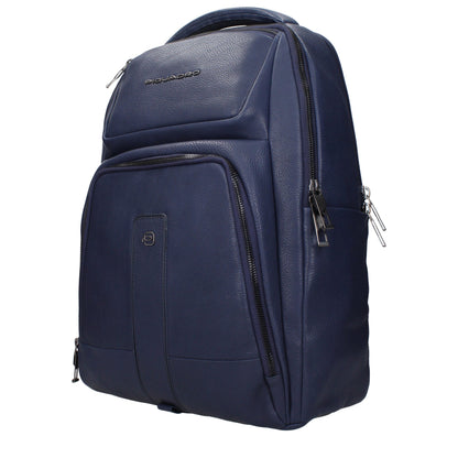Piquadro Blue Leather Backpacks