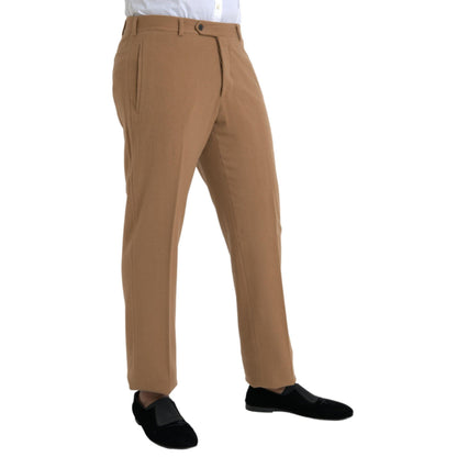 Prada Beige Cashmere Men Straight Fit Dress Pants
