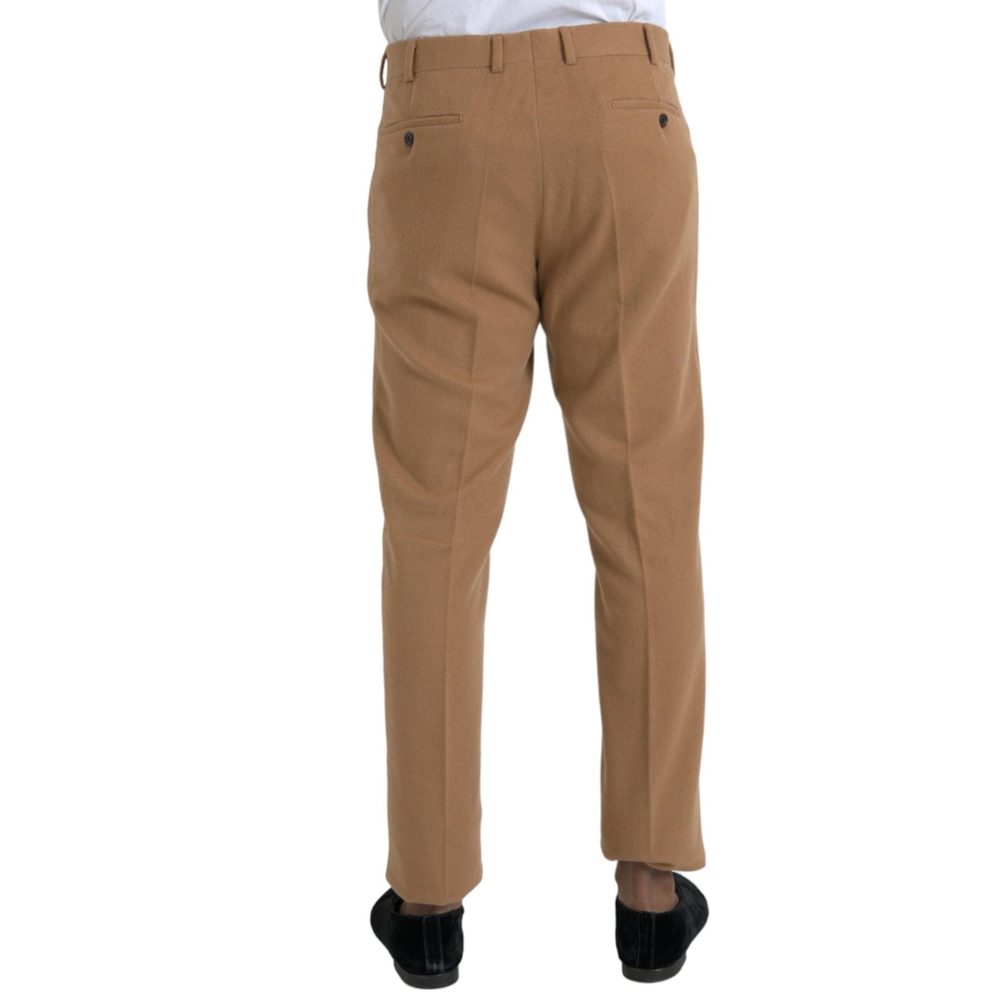 Prada Beige Cashmere Men Straight Fit Dress Pants
