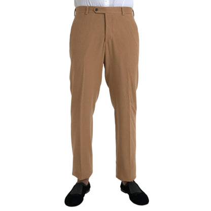 Prada Beige Cashmere Men Straight Fit Dress Pants