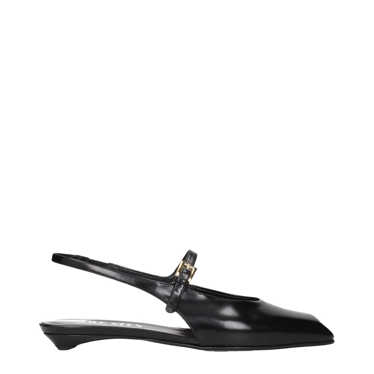 Prada Black Leather Flat Sandals