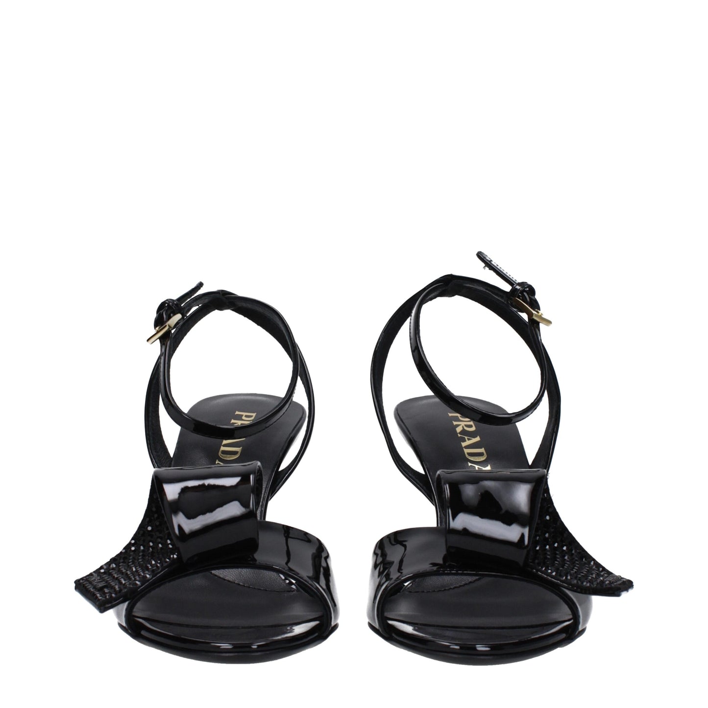 Prada Black Leather Stiletto Heels Sandals