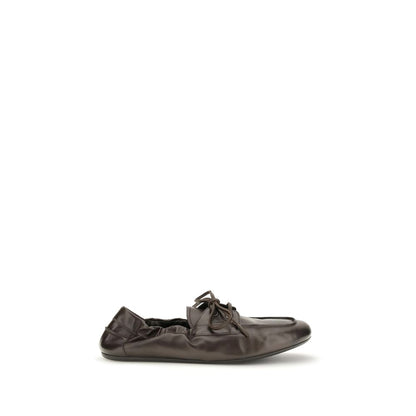 Prada Brown Calf Leather Bos Taurus Slip-On Loafers